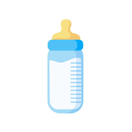 Baby milk bottle isolated on white background. Vector stockのイラスト素材