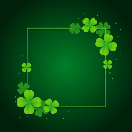 Clover frame. Green frame. Green leaves of clover. Saint Patrick's day. Vector stockのイラスト素材
