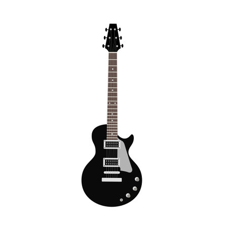 Black electric guitar isolated on white background. Vector stockのイラスト素材