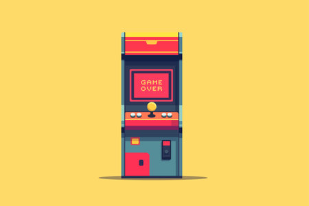 Retro gaming machines. Aesthetic wallpaper. Arcade game background. Vector stockのイラスト素材