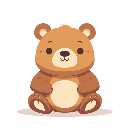 teddy bear toy isolated on white background. Cute Stuffed Toy. Vector stockのイラスト素材