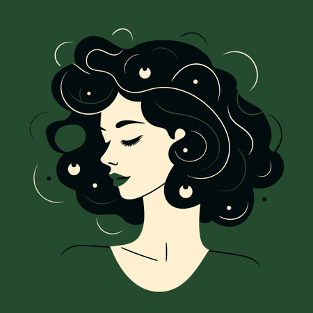 Woman modern icon avatar. Woman design. Abstract contemporary poster. Wall art design. Vector stockのイラスト素材