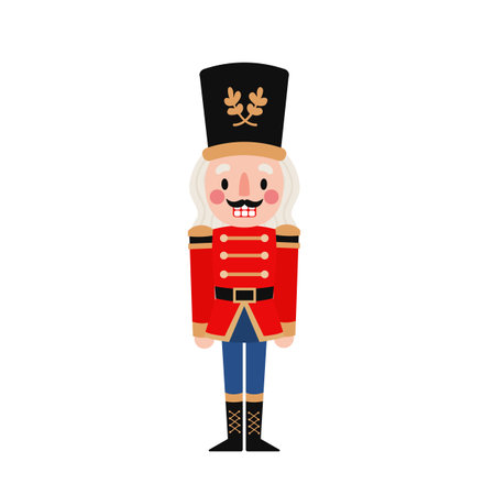Christmas nutcracker isolated on white background. Vector stockのイラスト素材