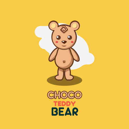 Choco teddy bear illustration toy with cartoon and modern styleのイラスト素材