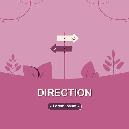 Determine your Direction illustration in a cartoon and flat styleのイラスト素材