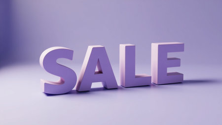Sale 3d word on purple background. 3D rendering.