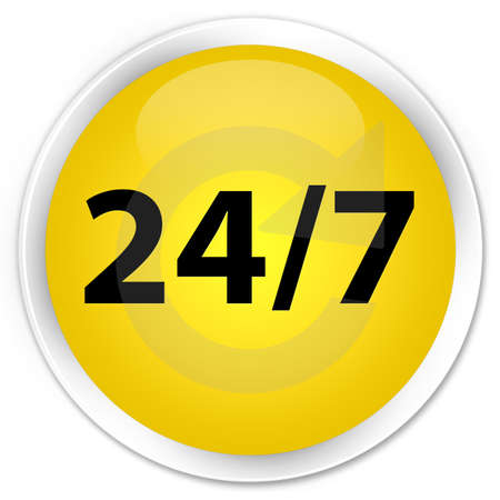 24 7  recycle icon  glossy yellow button
