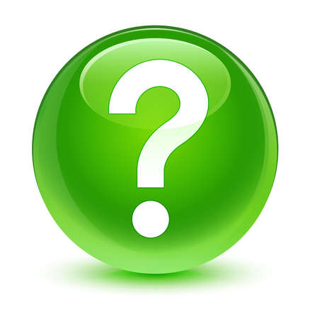 Question mark icon glassy green buttonの写真素材
