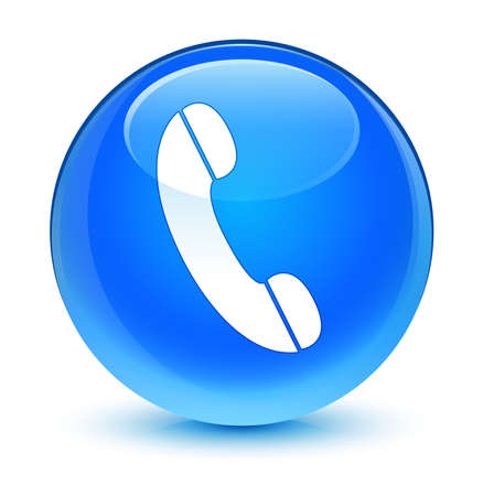 Phone icon glassy blue buttonの写真素材