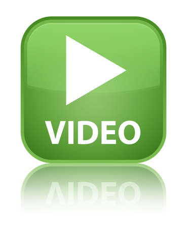 Video soft green square buttonの写真素材