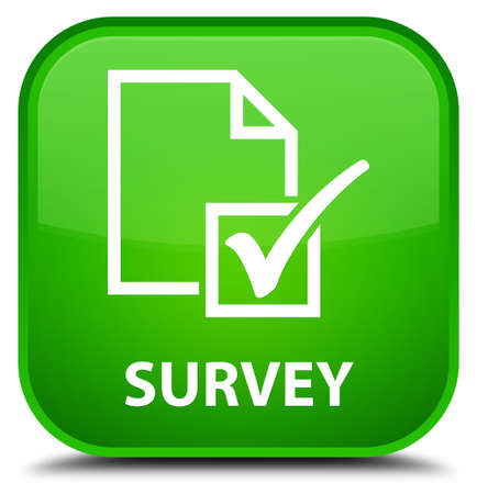 Survey green square buttonの写真素材