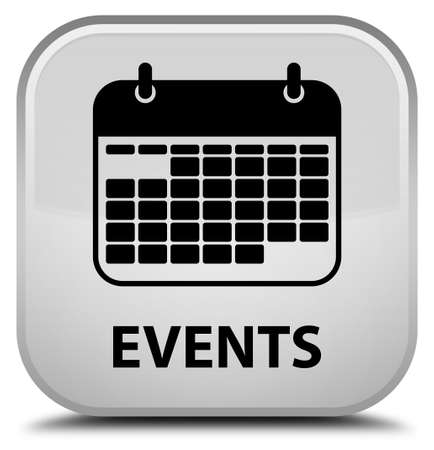 Events (calendar icon) white square buttonの写真素材