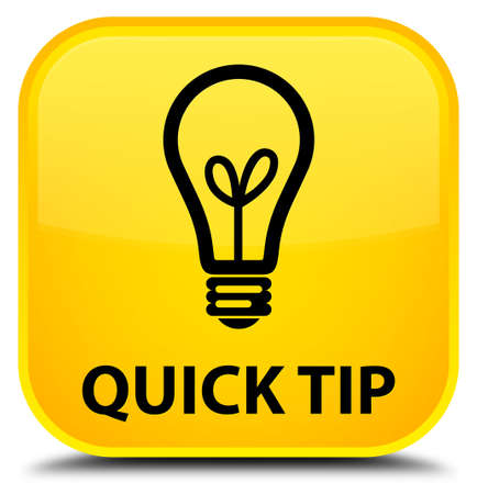 Quick tip (bulb icon) yellow square buttonの写真素材