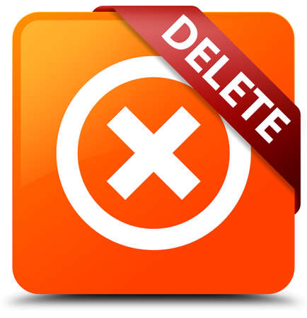 Delete orange square buttonの写真素材
