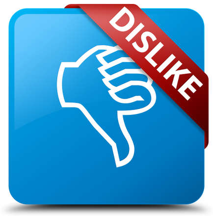 Dislike cyan blue square buttonの写真素材