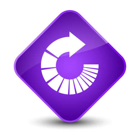 Rotate arrow icon isolated on elegant purple diamond button abstract illustrationの写真素材