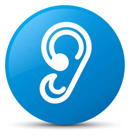 Ear icon isolated on cyan blue round button abstract illustrationの写真素材