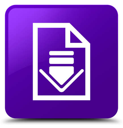 Download document icon isolated on purple square button abstract illustrationの写真素材