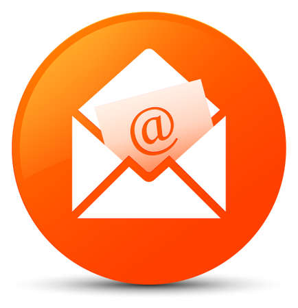 Newsletter email icon isolated on orange round button abstract illustrationの写真素材