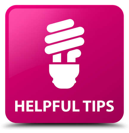 Helpful tips (bulb icon) isolated on pink square button abstract illustration
