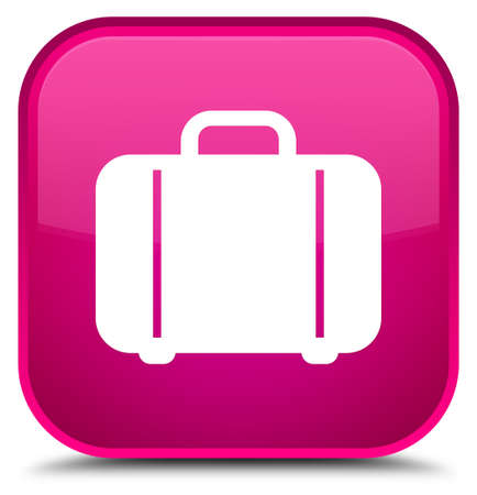 Bag icon isolated on special pink square button abstract illustrationの写真素材