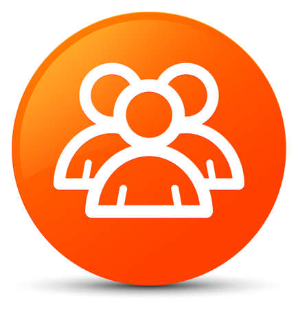 Group icon isolated on orange round button abstract illustrationの写真素材