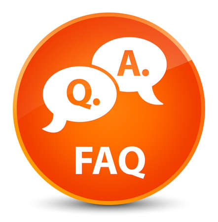 Faq (question answer bubble icon) isolated on elegant orange round button abstract illustrationの写真素材