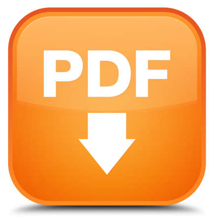 PDF download icon isolated on special orange square button abstract illustrationの写真素材