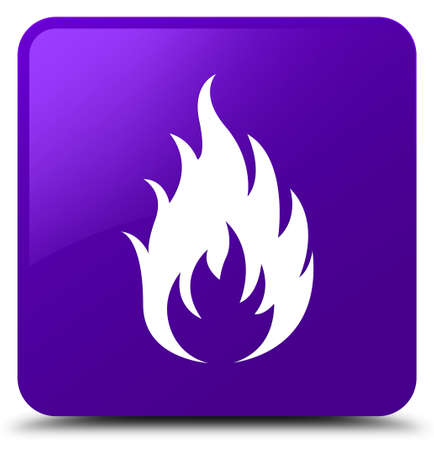 Fire icon isolated on purple square button abstract illustrationの写真素材