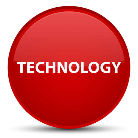 Technology isolated on special red round button abstract illustration