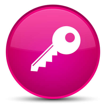 Key icon isolated on special pink round button abstract illustrationの写真素材