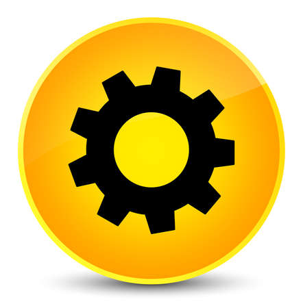 Process icon isolated on elegant yellow round button abstract illustrationの写真素材