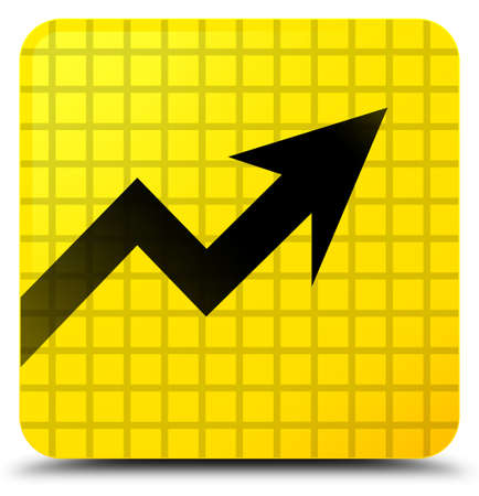 Business graph icon isolated on yellow square button abstract illustrationの写真素材