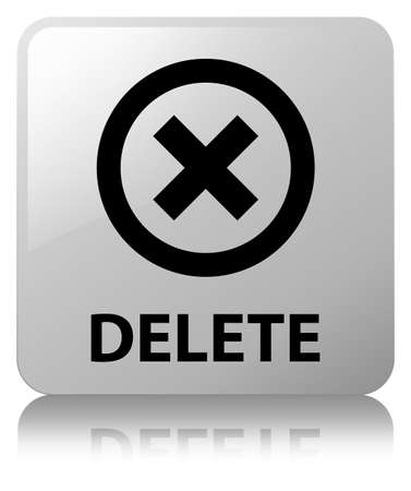 Delete isolated on white square button reflected abstract illustrationの写真素材