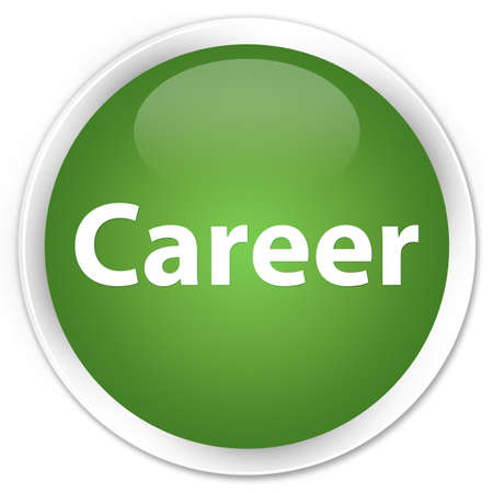 Career isolated on premium soft green round button abstract illustrationの写真素材