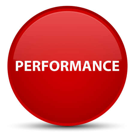 Performance isolated on special red round button abstract illustrationの写真素材