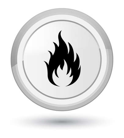 Fire icon isolated on prime white round button abstract illustrationの写真素材