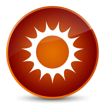 Sun icon isolated on elegant brown round button abstract illustrationの写真素材
