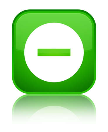 Cancel icon isolated on special green square button reflected abstract illustrationの写真素材