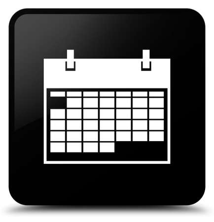 Calendar icon isolated on black square button abstract illustrationの写真素材