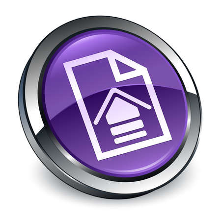 Upload document icon isolated on 3d purple round button abstract illustrationの写真素材