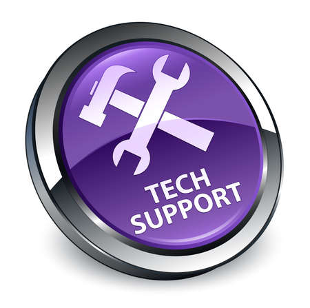 Tech support (tools icon) isolated on 3d purple round button abstract illustration