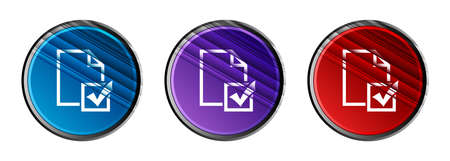 Survey icon natural sky light round button set motion stripes line pattern illustration