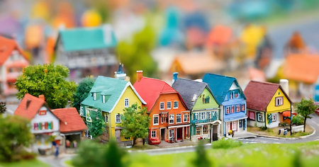 Miniature model of houses. The concept of real estate and housingの素材