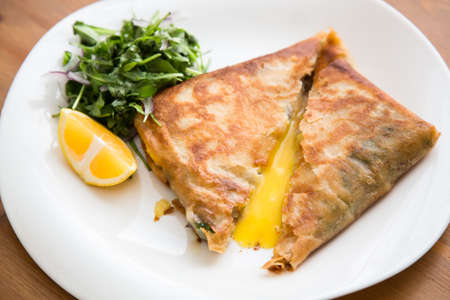 Brik, egg and tuna turnover. Tunisian foodの写真素材