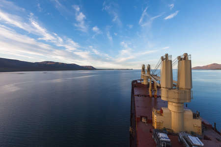 Dry Cargo in bay on Chukotka, Russia