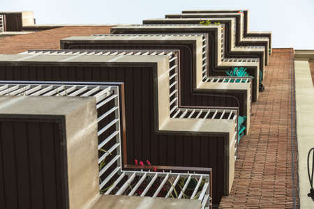 The Decorative balcony background in Barcelona, Spainの写真素材