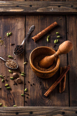Indian Garam masala powder making process.