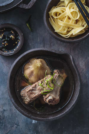 Pork ribs soup with herbs or bak kut teh, singaporean and malaysian cuisineの写真素材