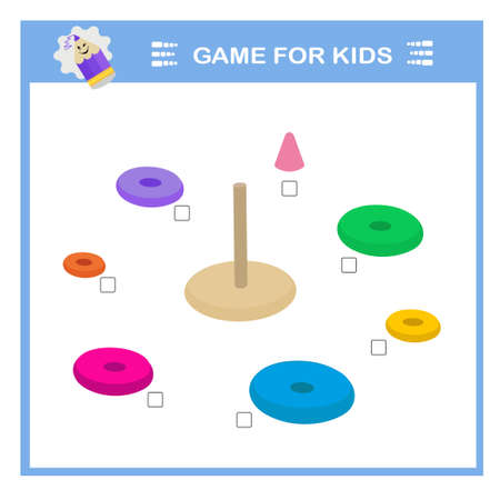 Collect the pyramid. Attention tasks for children. Kids activity sheet.のイラスト素材